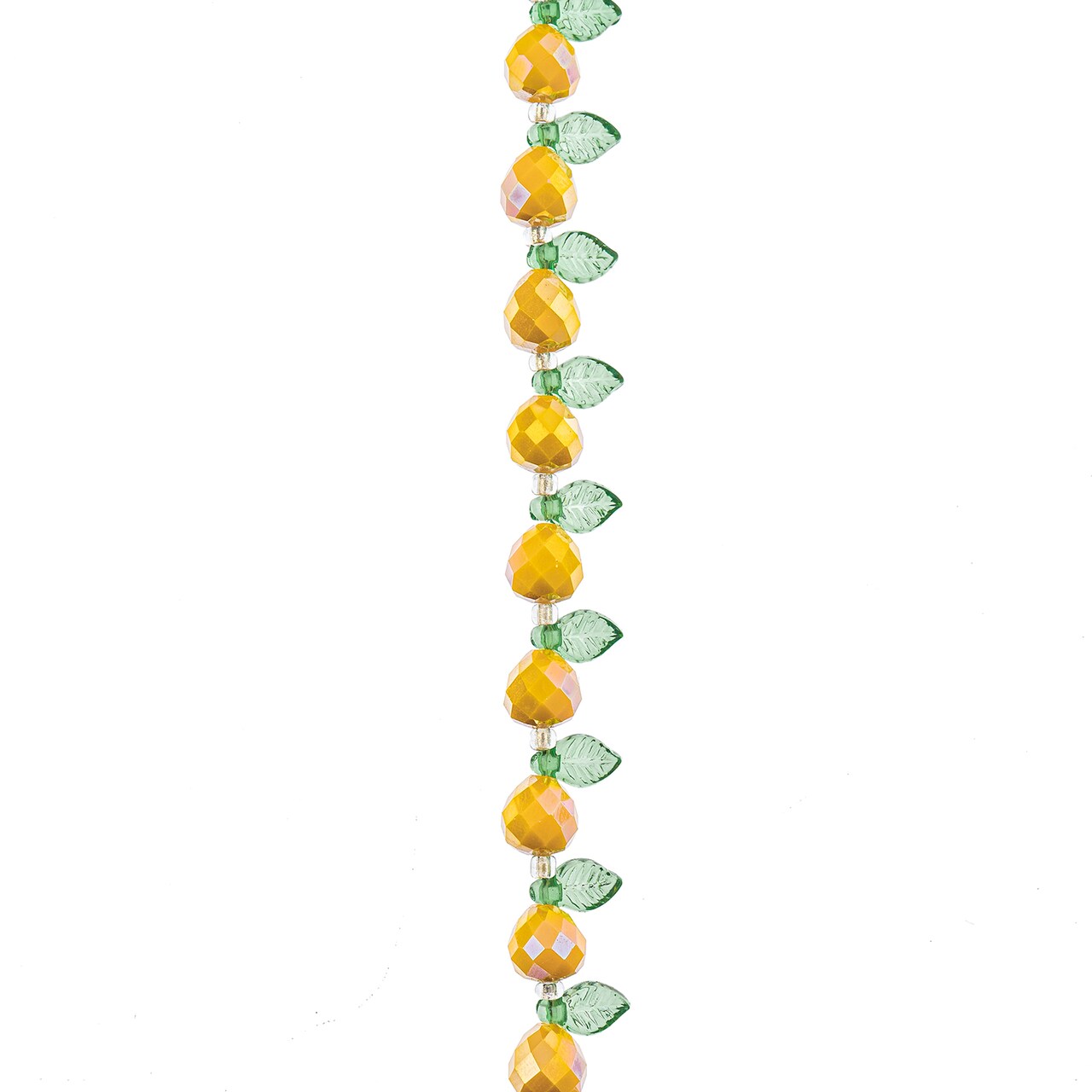 Crystal Lane DIY Glass Garden Pears with Leaf Bead Strand, 14pcs
